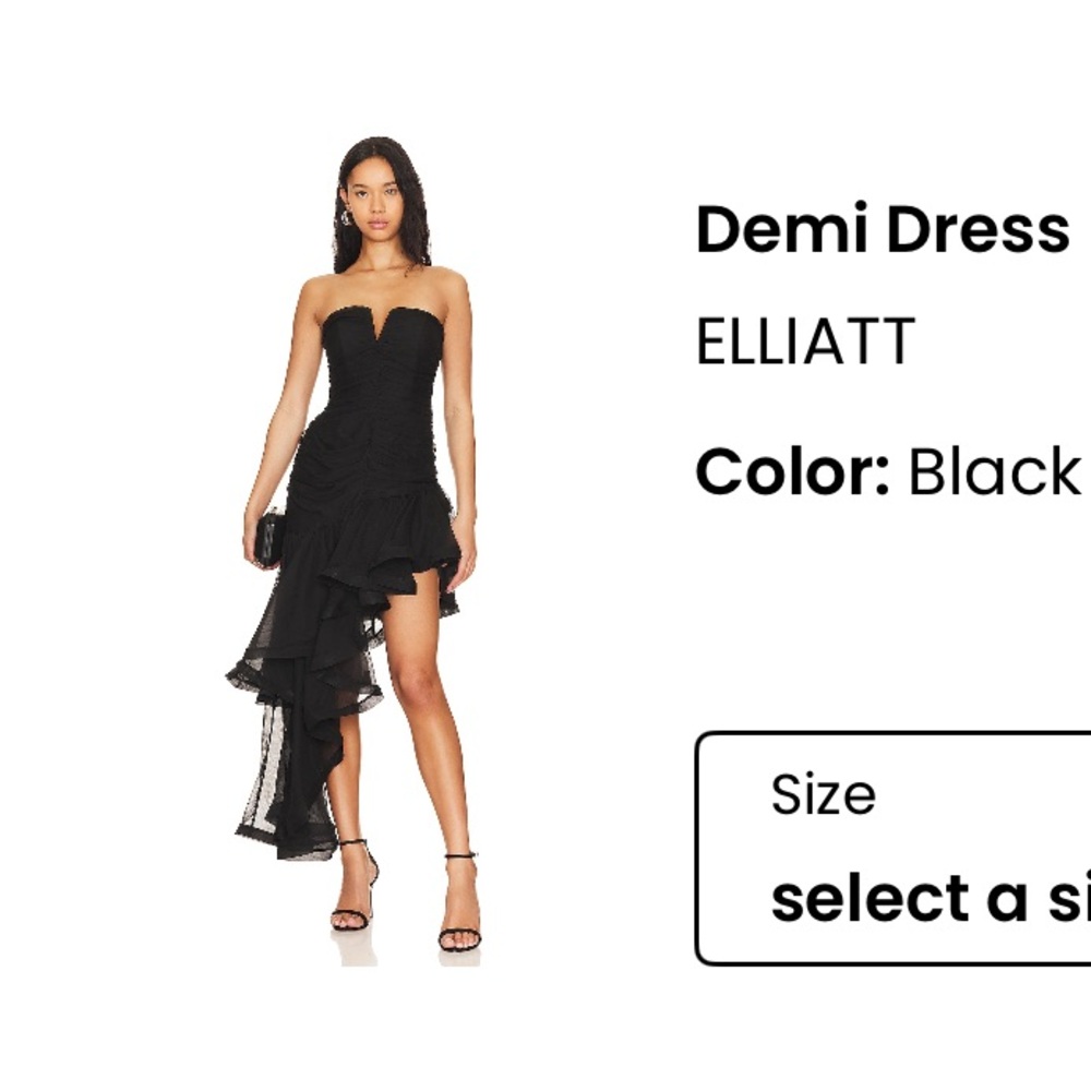 Elliatt Demi Dress Black Strapless High Low Dress from revolve